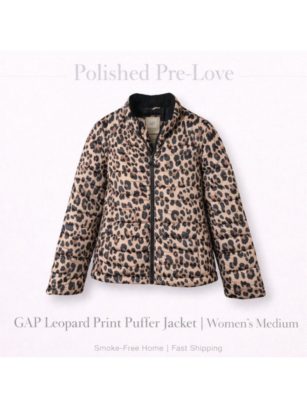 GAP ColdControl Leopard Print Jacket in Tan and Black